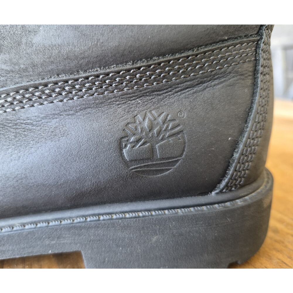 Timberland 6" Premium Waterproof Boots Black Nubuk Junior Size 6M - Picture 4 of 16
